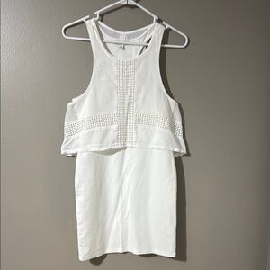 American Eagle Outfitters White Sleeveless Crop Mini Dress